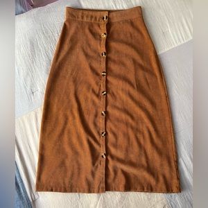 High Waist Button Detail A line skirt